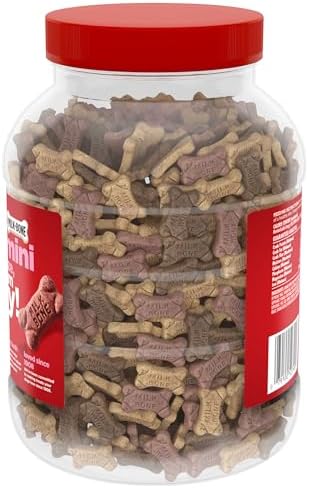 Milk-Bone Mini's Flavor Snacks Dog Treats Bundle: 36 Ounce Canister + 2 Refill Packs
