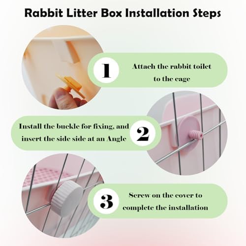 PINVNBY Litter Box for Rabbits,Plastic Rabbit Pan with Grate,Bunny Potty Training Corner Detachable Rabbit Toilet Bedding Accessory for Hedgehog Chinchilla Ferret (Orange)