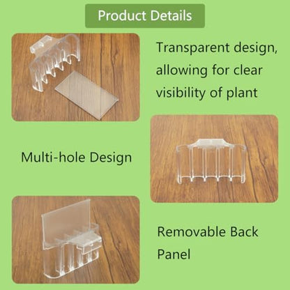 Aquarium Plant Holder,Fish Tank Plant Holder,Aquarium lid Clips,Aquarium Plant Pot,Hydroponic Fish Tank Planter, Aquatic Plant Cup for Aquascape Decorations (Transparent, 1PCS Rimless)