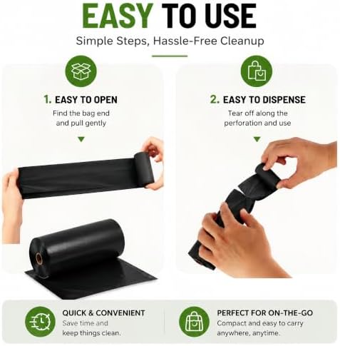 Black Dog Poop Bags Rolls,Cat Poop Bags(45 Count)