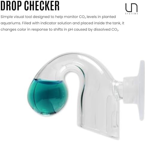 Ultum Nature Systems CO2 Drop Checker - Glass CO2 Drop Checker for Aquarium, CO2 Aquarium Kit with Solution, CO2 Monitor Complete Set for Planted Aquariums - Drop Checker Suction Cup Mount (SD)