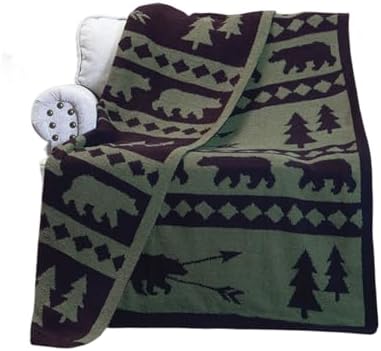 Carstens, Inc. Luxury Soft Stretchy Reversible Plush Throw Blanket, Large 50" x 60", Mountain Pine
