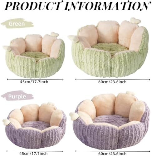 LYFJMUS Cactus Cat Beds for Indoor Cute Cactus Fluffy Puppy Bed Squishmall Pet Bed with Removable & Washable Cushion Pillow Cat House Bed Warm Sleeping Bed for Cats Small Dogs