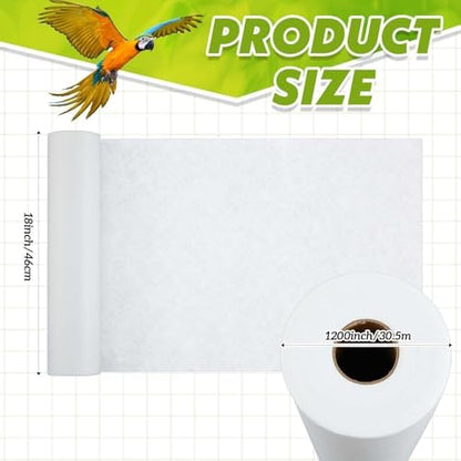 Drydiet Cage Liner for Birds, 100 ft x 18 Inch, Parakeet Cage Liners