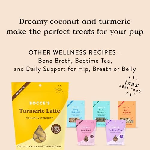 Bocce's Bakery Turmeric Latte Flavor Crunchy Biscuits Dog Treats, 5 oz