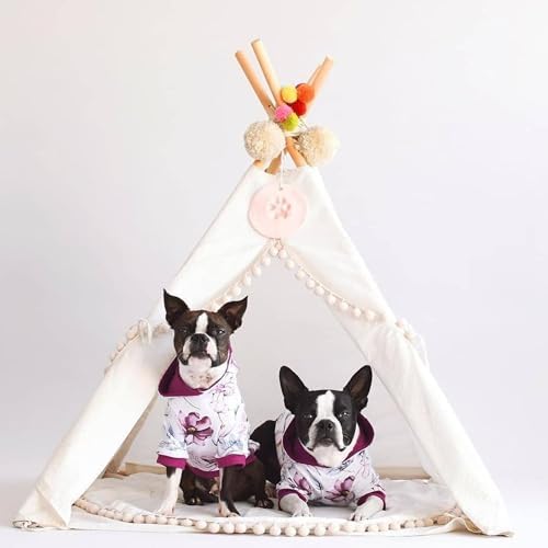 MINICAMP Pet Teepee Bed for Dogs and Cats – Cozy Indoor Dog Tent with Natural Cotton– Luxury Pet House & Hideaway Bed for Small to Large Dogs, Cats & Small Animals - Made in EU (Large)