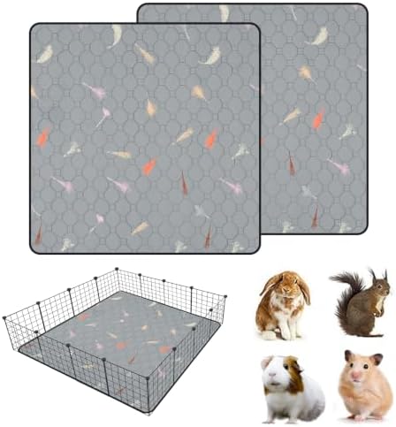 2Pcs Guinea Pig Cage Liners,Guinea Pig Fleece Cage Liners48''X48'' Super Absorbent Washable Pee Pads Reusable for Rabbit Hamster Chinchilla