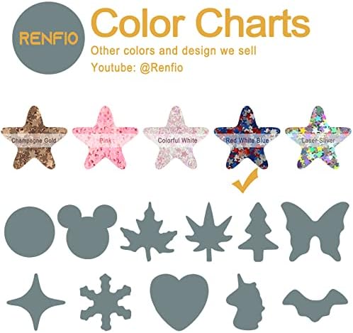 Renfio USA Glitter,1.75 Oz/50g USA Accessories,Star Confetti for Resin