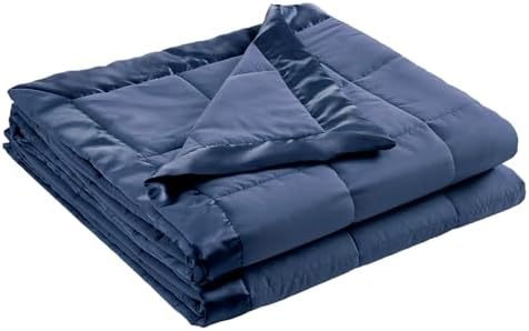 Madison Park Down Alternative Queen Blanket for Bed, Satin Trim, Navy