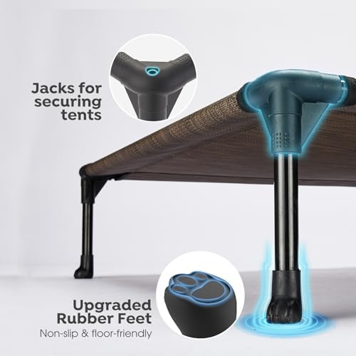 Veehoo 2 Pack Outdoor Elevated Dog Bed for Large Dogs, Cooling Raised Cots