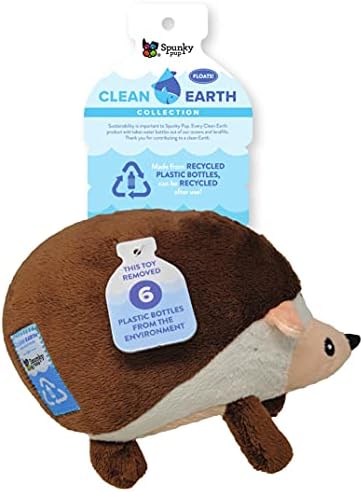 Spunky pup Clean Earth Plush Hedgehog | Made from 100% Recycled Water Bottles | Large,Brown,7213