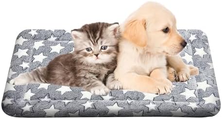 Dog Crate Pad Washable Cat Dog Pet Bed for Crate kennel Small Mat 24in Gray