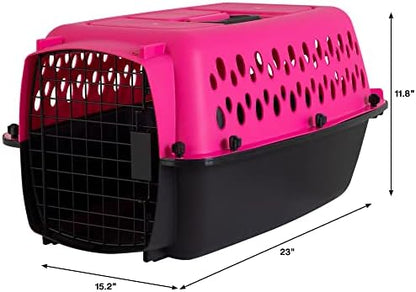 Petmate Pet Porter Fashion Dog Kennel 23in, Hot Pink, for Pets up to 15lbs