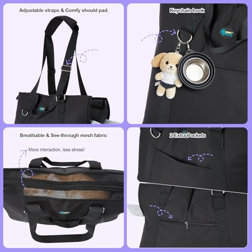 Ownpets Large Pet Carrier for Dogs Cats, 18-20lbs, Hands-Free Purse Bag