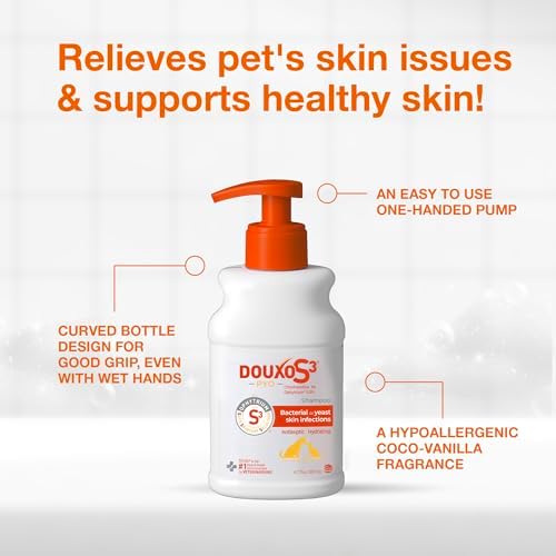 Douxo S3 PYO Medicated Dog Shampoo with 3% Chlorhexidine for Dogs – Antibacterial & Antiseptic Yeast Infection Treatment For Dogs & Cats, Clinically Proven, 6.7 fl oz