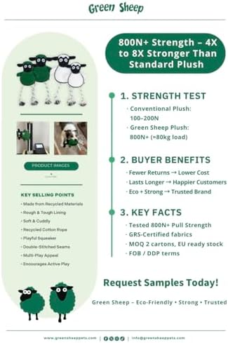 Green Sheep White Sheep Rope Toy for Dogs, Durable Plush Dog Chew Toy with Squeaker, Interactive Pet Toy for Small to Large Dogs, Tough & Recycle Cotton Rope Dog Toys