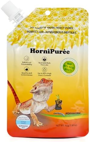 Crested Gecko Food Hornworm Puree-HorniPuree Complete Reptile Diet Made with Fresh Insects 2.82 oz