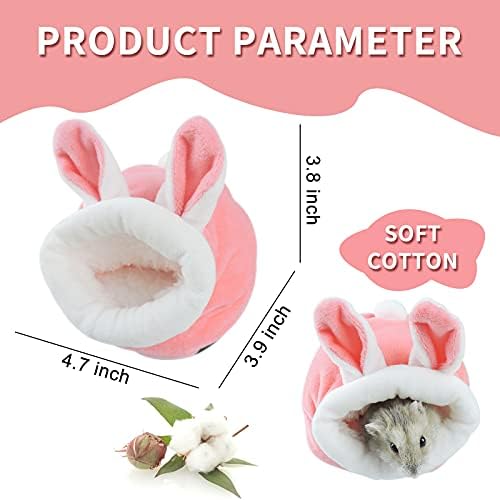 WishLotus Hamster Bed, Mini Soft and Warm Hamster House Cute Non-Slip Hamster Sleeping nest Small Animals Bedding House for Dwarf Hamsters, Mini Hedgehogs and Small Pets (Pink)