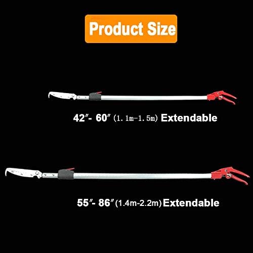 Extendable Snake Tong Reptile Grabber Rattle Snake Catcher Wide Jaw Handling Tool with Lock and Comfortable Grip(Include Snake Bag) (86 inches Extendable Snake Tong)