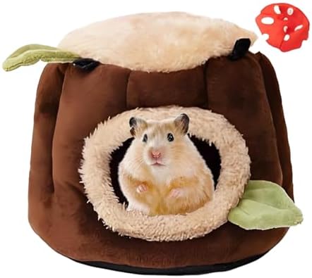 LYART Guinea Pig Hamster Bedding or Hideout for Mouse Mice Rat Ferret Bunny Fluff Bedding Bed House Cage Accessories, Dwarf Rabbits Hedgehog Bearded Dragon Warm Bedding Winter Nest Cave, Washable(1.S)
