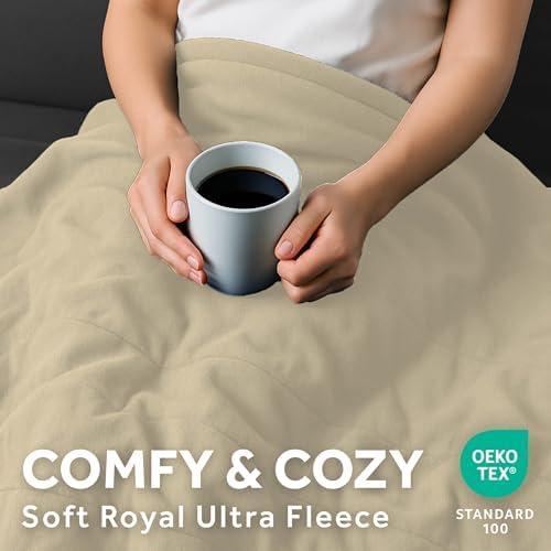 Sunbeam Heated Blanket Royal Ultra Fleece 12 Heat Pebble Gray Full 84x72
