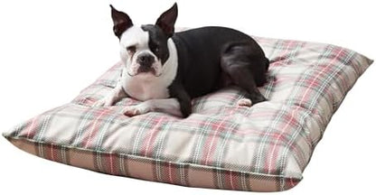 Happy Hounds Charlie Holiday Plaid Throw Pillow Dog Bed, Medium (42 x 30 in.)
