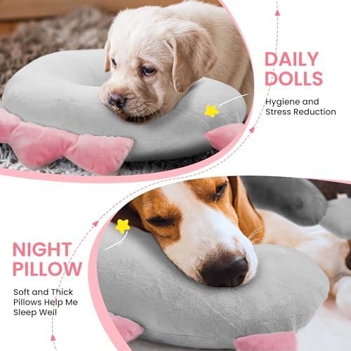 HiPetpy Dog Pillow-Soft Neck Pillows for Dogs, Washable Dog Calming Pillow