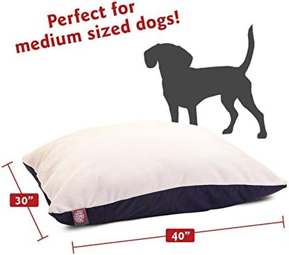 Majestic Pet Rectangle Medium Dog Bed Washable – Removable Slipcover Pet Bed – Dog Crate Bed Super Value Pillow Dog Bed – Dog Kennel Bed for Sleeping - Dog Bed Medium Breed 30 x 40 Inch – Blue