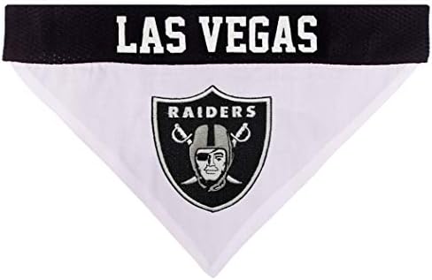 Pets First NFL LAS Vegas Raiders Reversible Bandana Size XX-Large for Dogs & Cats. 2 Sided Sports Bandana, Premium Embroidery Team Logo, Many NFL Teams Available