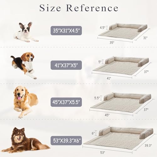 WINDRACING Luxury Dog Couch Bed, Washable Calming Dog Couch Cover, Couch Protector for Dogs, Waterproof Sofa Bed, Pet Bed Mats for Sofa, Pet Sofa Covers (Beige X-Large 45x37x5.5 inch