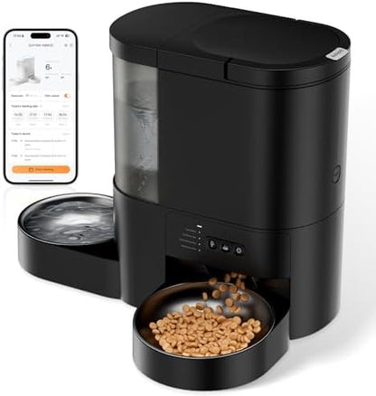 Automatic Cat Feeder and Water, 5G WiFi App Control Cat Dry Food Dispenser