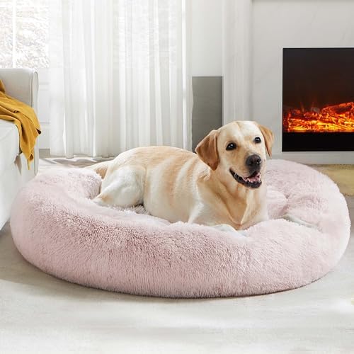 Western Home Calming Donut Large Dog Bed Pet Bed,36" Pink
