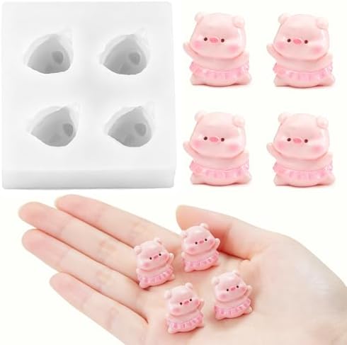 Mini Dancing Pig Resin Silicone Mold for DIY Fairy Garden Landscape Decor