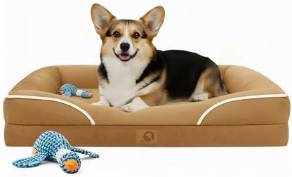 Homemate Dog Bed Large Sized Dog: 36"x27" Orthopedic Pet Bed with Toy