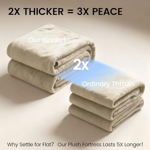 gogobunny Waterproof Blanket for Twin Bed, Warm Sherpa Fleece Throw, 60x80
