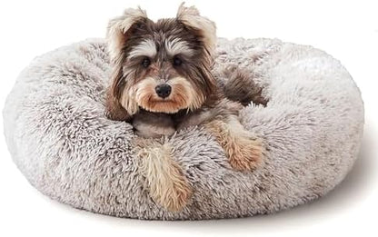 Western Home Calming Donut Cat Bed Small Dog Bed Washable,20" White Khaki