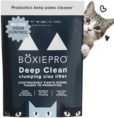 Boxie Probiotic Clumping Cat Litter 40+ Day Odor Control Dust Free 40 lb