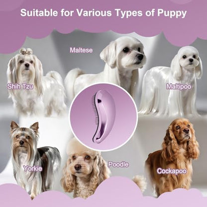Small Dog Brush, Skin-friendly Soft Bristles (Electroplating Purple)