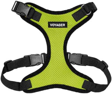 Voyager Step-in Lock Dog Harness - Lime Green/Black Trim, Large