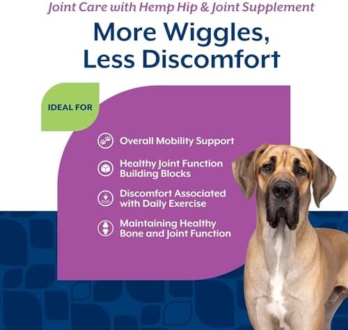 NaturVet Hip & Joint Care with Hemp Seed Supplement for Dogs, 60ct
