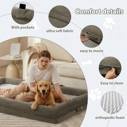 WNPETHOME Human Dog Bed Orthopedic for Adult & Dogs Comfy Sleeping