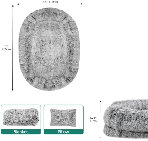 YITAHOME 79"x43" Dog Bed with Blanket and Pillow