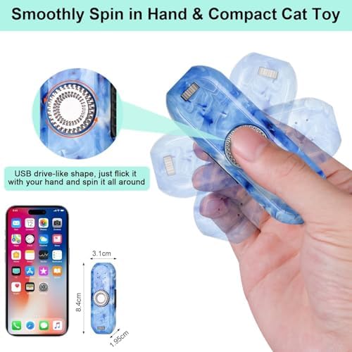 TBTeek Cat Toy, Finger Rotatable, 3 Modes, 5 Fun Patterns