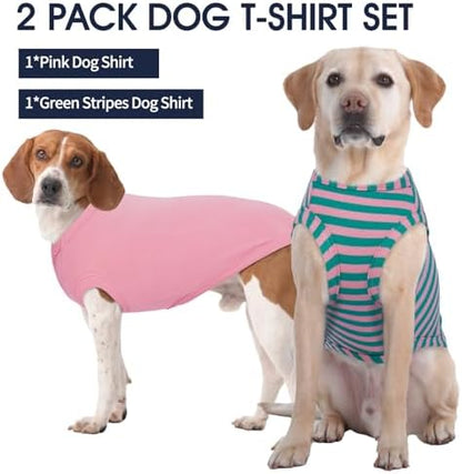 IECOii 2 Pack Dog Surgery Recovery Shirt Sleeveless Lightweight Dog Tshirt