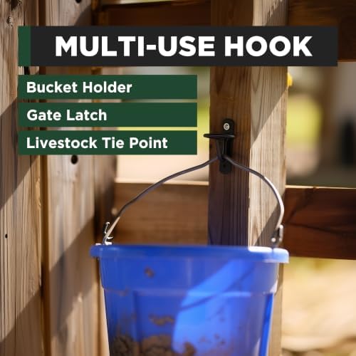 SCENIC ROAD Bucket Hook & Gate Latch 5-6 Gallon Heavy Duty (Pack of 2)