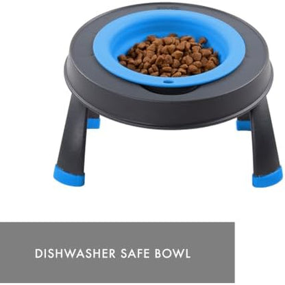 Dexas Pets Single Elevated Pet Feeder/Pet Bowl, I.5 Cup Capacity, Pro Blue, Small