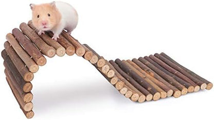 Niteangel Wooden Ladder Bridge, Hamster Mouse Rat Rodents Toy, Small Animal Chew Toy (15.7" x 5.9")