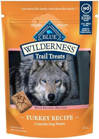 Blue Buffalo Wilderness Turkey Crunchy Dog Biscuits, Grain-Free, 24 oz