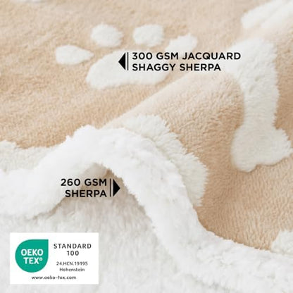 LE SURE Waterproof Dog Blankets for Small Dogs Cute Cozy 3D Jacquard,25x35