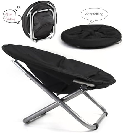 Cozy Cot Elevated Pet Moon Chair Bed for Small Dogs and Cats - Portable Foldable Adjustable Round, Water Resistant, Machine Washable (Black)